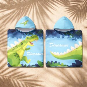 Παιδικό Poncho Πετσέτα Θαλάσσης Dinosaur με Κουκούλα (60X120)