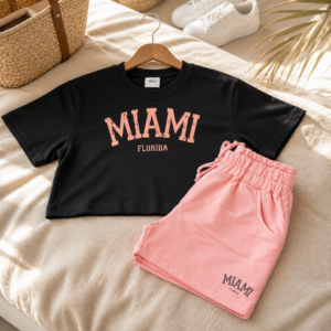 Παιδικό Σετ Κοριτσιού Miami Florida Μαύρο - Μώβ | Aggou